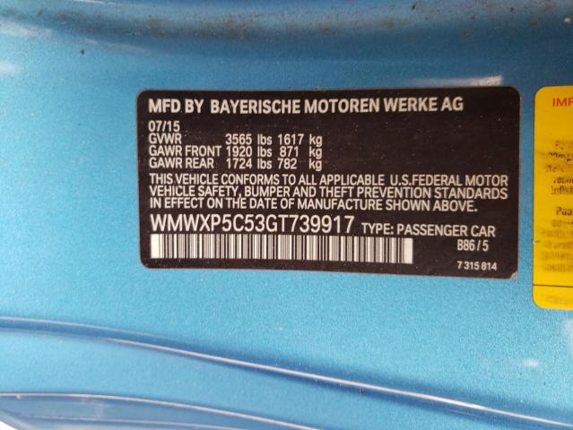 Photo 10 from auction – 2016 MINI COOPER with VIN WMWXP5C53GT739917