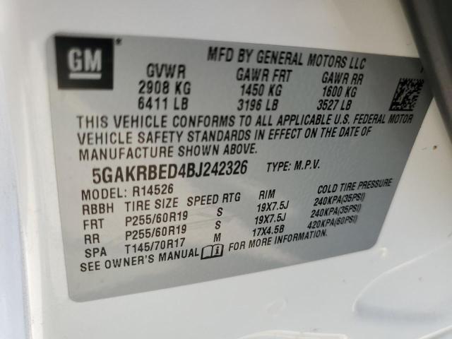 Photo 10 from auction – 2011 BUICK ENCLAVE CX with VIN 5GAKRBED4BJ242326