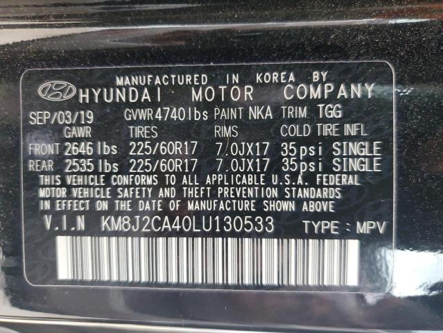 Photo 10 from auction – 2020 HYUNDAI TUCSON SE with VIN KM8J2CA40LU130533