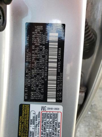 Photo 10 from auction – 2007 TOYOTA CAMRY CE with VIN 4T1BE46K37U166313