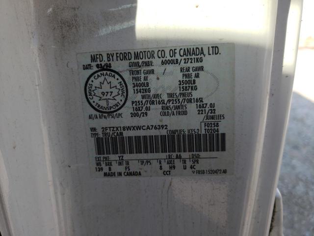 Photo 10 from auction – 1998 FORD F150 with VIN 2FTZX18WXWCA76392