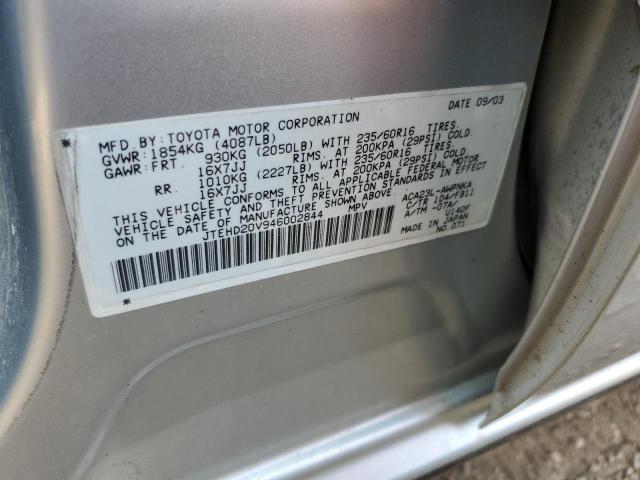 Photo 10 from auction – 2004 TOYOTA RAV4 with VIN JTEHD20V946002844