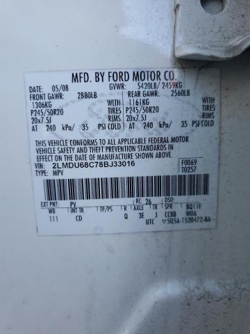 Photo 10 from auction – 2008 LINCOLN MKX with VIN 2LMDU68C78BJ33016