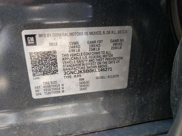 Photo 10 from auction – 2019 CHEVROLET TRAX LS with VIN 3GNCJKSB0KL146271