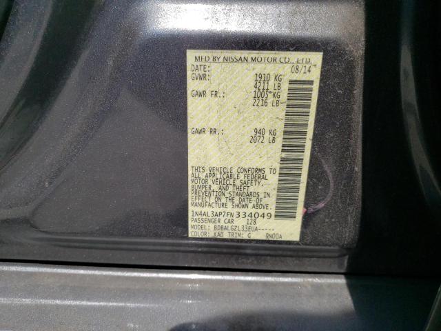 Photo 10 from auction – 2015 NISSAN ALTIMA 2.5 with VIN 1N4AL3AP7FN334049