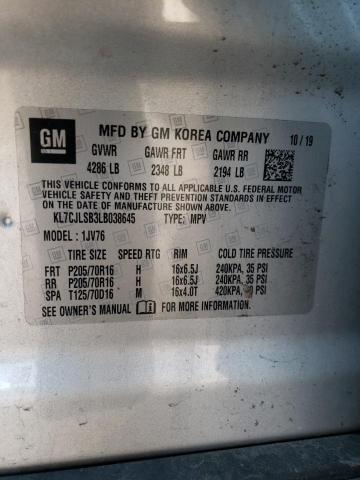Photo 10 from auction – 2020 CHEVROLET TRAX 1LT with VIN KL7CJLSB3LB038645