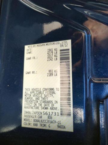 Photo 10 from auction – 2012 NISSAN ALTIMA BAS with VIN 1N4AL2AP3CN561731