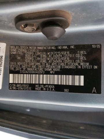 Photo 10 from auction – 2006 TOYOTA SIENNA CE with VIN 5TDZA23C66S402973
