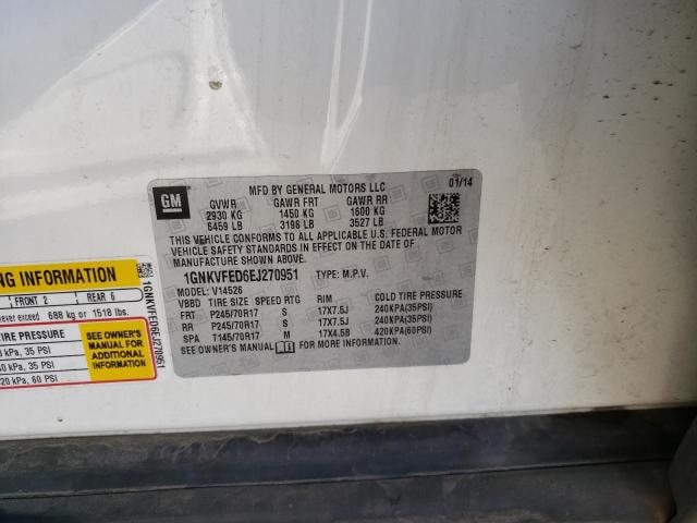 Photo 10 from auction – 2014 CHEVROLET TRAVERSE L with VIN 1GNKVFED6EJ270951