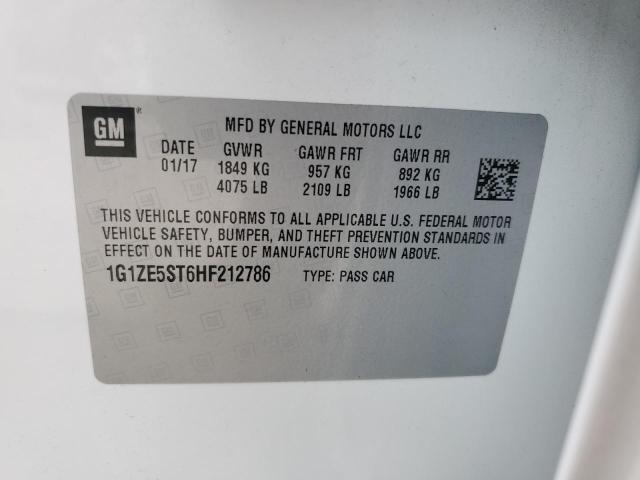 Photo 10 from auction – 2017 CHEVROLET MALIBU LT with VIN 1G1ZE5ST6HF212786