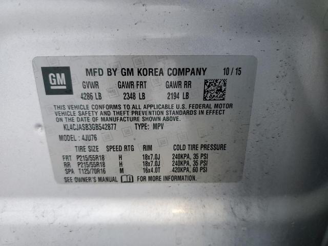 Photo 10 from auction – 2016 BUICK ENCORE with VIN KL4CJASB3GB542877