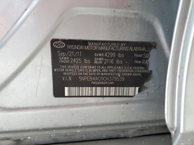 Photo 10 from auction – 2012 HYUNDAI SONATA GLS with VIN 5NPEB4AC0CH379539