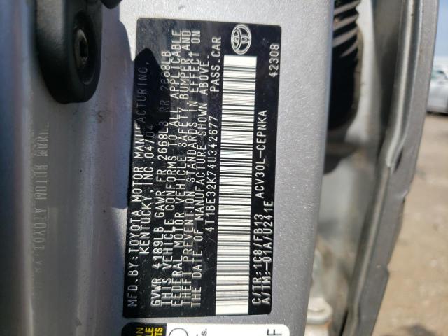 Photo 10 from auction – 2004 TOYOTA CAMRY LE with VIN 4T1BE32K74U342677