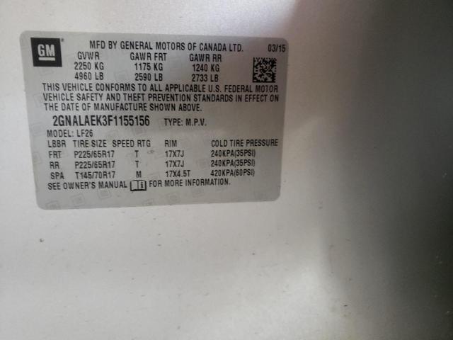 Photo 10 from auction – 2015 CHEVROLET EQUINOX LS with VIN 2GNALAEK3F1155156