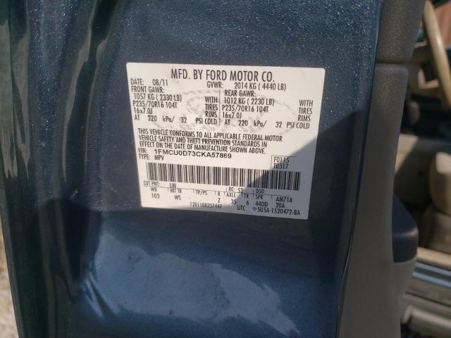 Photo 10 from auction – 2012 FORD ESCAPE XLT with VIN 1FMCU0D73CKA57869
