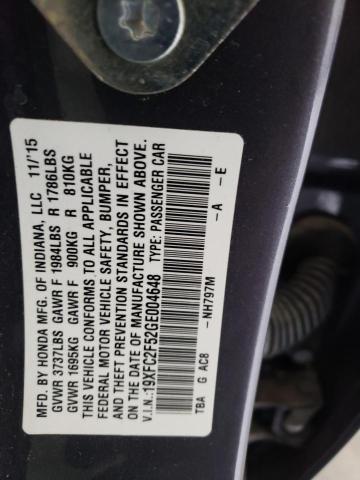 Photo 10 from auction – 2016 HONDA CIVIC LX with VIN 19XFC2F52GE004648