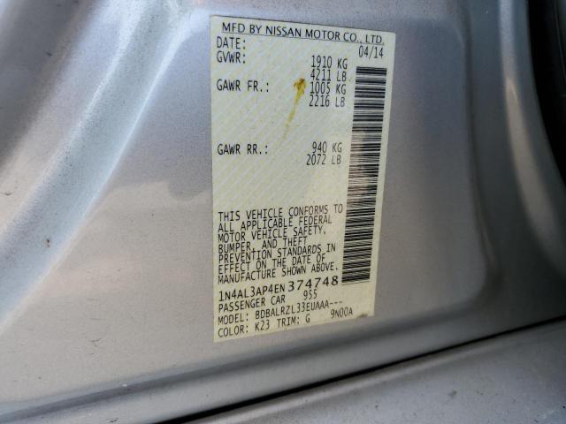 Photo 10 from auction – 2014 NISSAN ALTIMA 2.5 with VIN 1N4AL3AP4EN374748