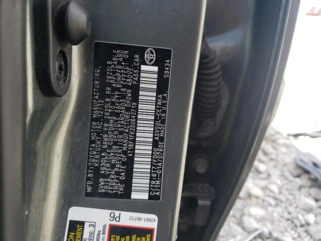Photo 10 from auction – 2013 TOYOTA CAMRY L with VIN 4T1BF1FK2DU642719