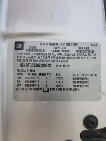 Photo 10 from auction – 2009 CHEVROLET TRAILBLAZE with VIN 1GNDT33S292129342