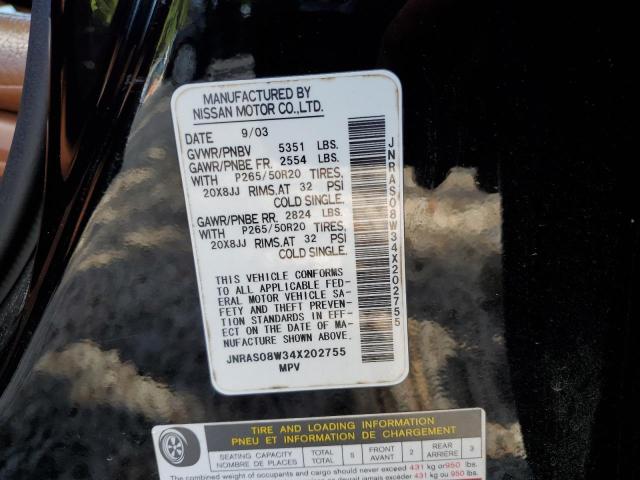 Photo 10 from auction – 2004 INFINITI FX35 with VIN JNRAS08W34X202755