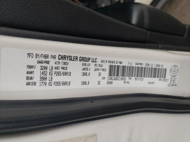 Photo 10 from auction – 2012 DODGE DURANGO SX with VIN 1C4RDJAG6CC100331
