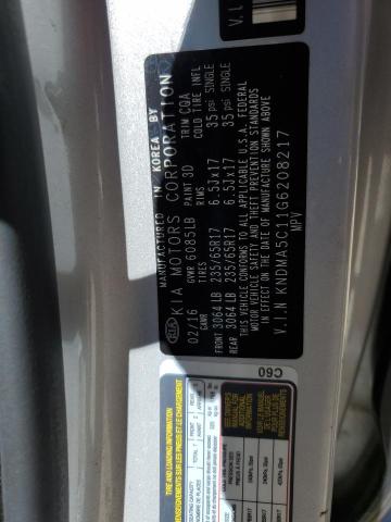 Photo 10 from auction – 2016 KIA SEDONA L with VIN KNDMA5C11G6208217
