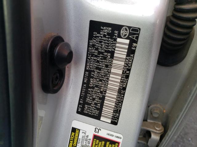 Photo 10 from auction – 2010 TOYOTA COROLLA BA with VIN 2T1BU4EE3AC460320