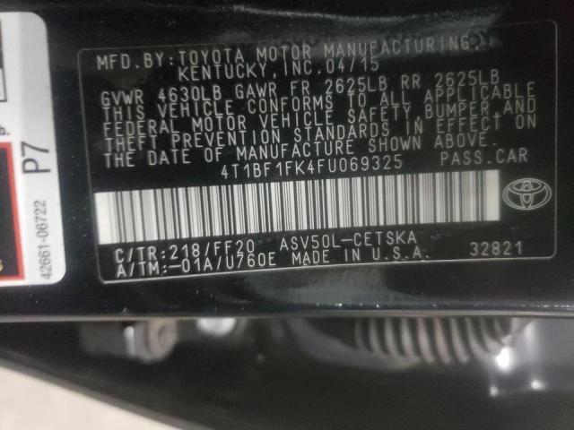 Photo 10 from auction – 2015 TOYOTA CAMRY LE with VIN 4T1BF1FK4FU069325