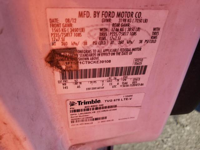 Photo 10 from auction – 2012 FORD F150 with VIN 1FTNF1CT9CKE39108