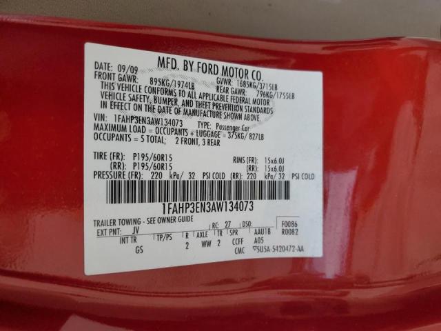 Photo 10 from auction – 2010 FORD FOCUS S with VIN 1FAHP3EN3AW134073