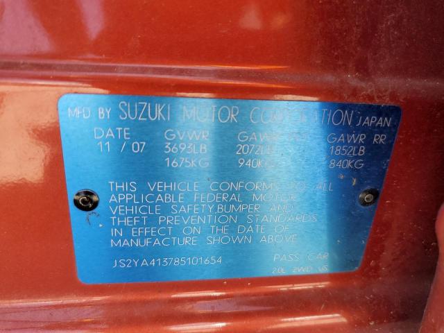 Photo 10 from auction – 2008 SUZUKI SX4 BASE with VIN JS2YA413785101654