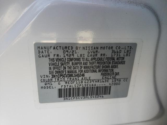 Photo 10 from auction – 2021 NISSAN KICKS SV with VIN 3N1CP5CV3ML545246