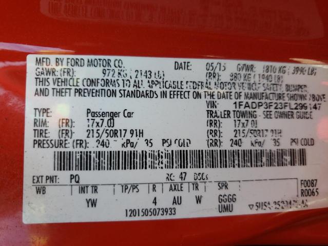 Photo 10 from auction – 2015 FORD FOCUS SE with VIN 1FADP3F23FL299147