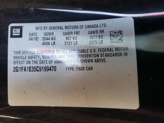 Photo 10 from auction – 2012 CHEVROLET CAMARO LS with VIN 2G1FA1E35C9199470