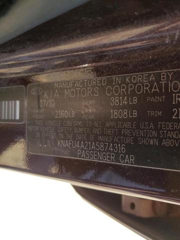Photo 10 from auction – 2010 KIA FORTE EX with VIN KNAFU4A21A5874316