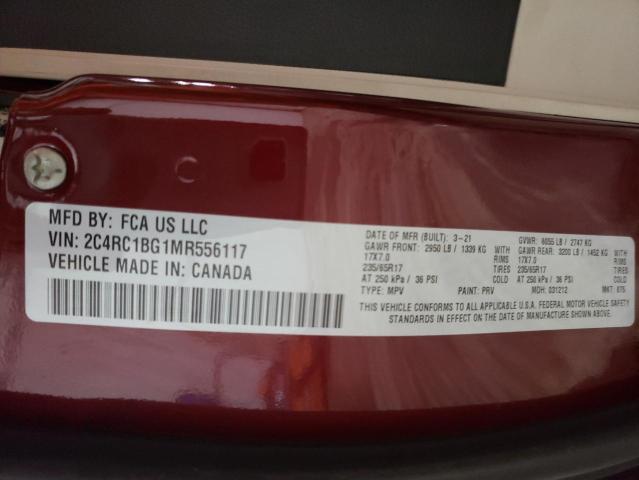 Photo 10 from auction – 2021 CHRYSLER PACIFICA T with VIN 2C4RC1BG1MR556117