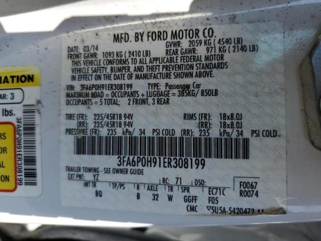 Photo 10 from auction – 2014 FORD FUSION SE with VIN 3FA6P0H91ER308199