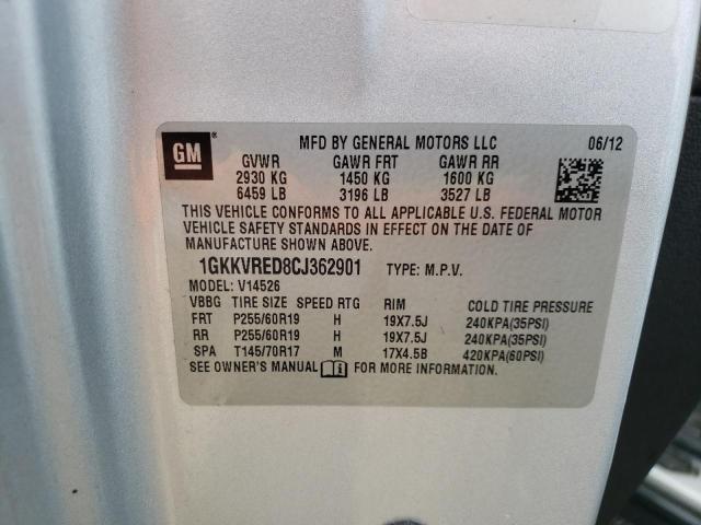 Photo 10 from auction – 2012 GMC ACADIA SLT with VIN 1GKKVRED8CJ362901