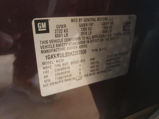 Photo 10 from auction – 2017 GMC ACADIA SLT with VIN 1GKKNULS5HZ267936