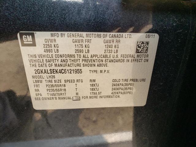 Photo 10 from auction – 2012 GMC TERRAIN SL with VIN 2GKALSEK4C6121955
