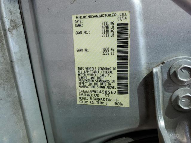 Photo 10 from auction – 2014 NISSAN MAXIMA S with VIN 1N4AA5AP9EC458562