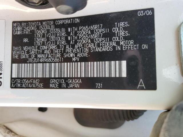 Photo 10 from auction – 2006 TOYOTA 4RUNNER SR with VIN JTEZU14R968058611