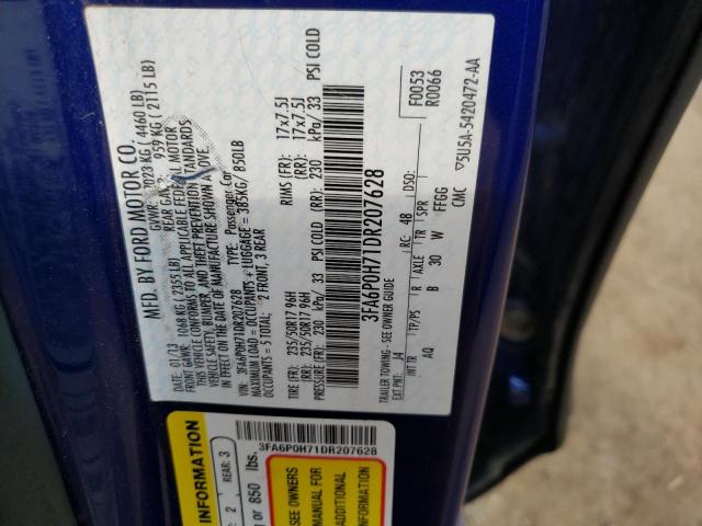 Photo 10 from auction – 2013 FORD FUSION SE with VIN 3FA6P0H71DR207628