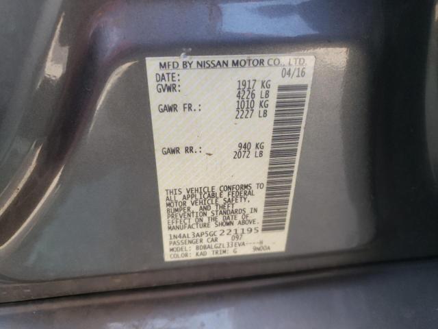 Photo 10 from auction – 2016 NISSAN ALTIMA 2.5 with VIN 1N4AL3AP5GC221195