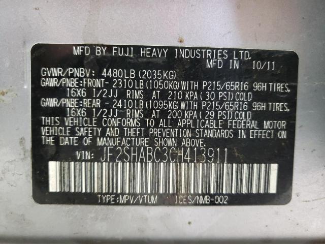 Photo 10 from auction – 2012 SUBARU FORESTER 2 with VIN JF2SHABC3CH413911