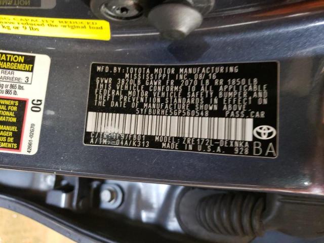 Photo 10 from auction – 2016 TOYOTA COROLLA L with VIN 5YFBURHE5GP560548