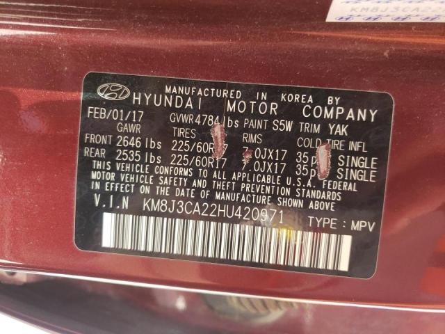 Photo 10 from auction – 2017 HYUNDAI TUCSON LIM with VIN KM8J3CA22HU420971