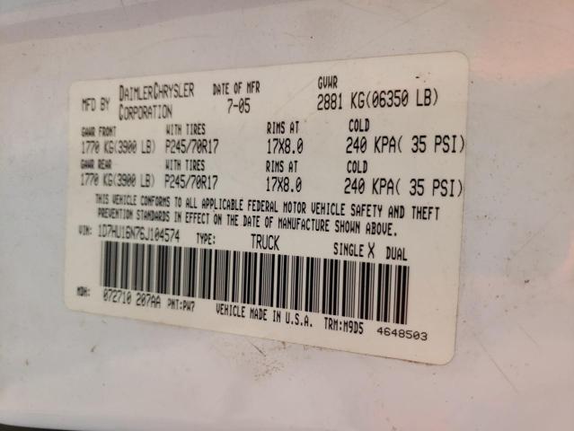 Photo 10 from auction – 2006 DODGE RAM 1500 S with VIN 1D7HU16N76J104574