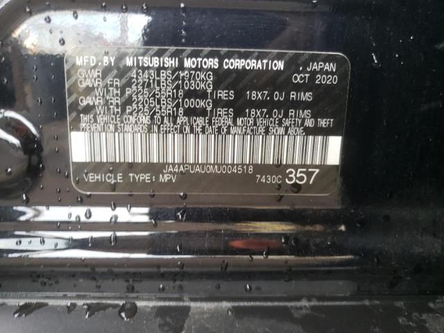 Photo 10 from auction – 2021 MITSUBISHI OUTLANDER with VIN JA4APUAU0MU004518