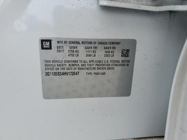 Photo 10 from auction – 2017 CHEVROLET IMPALA LT with VIN 2G1105S34H9172647